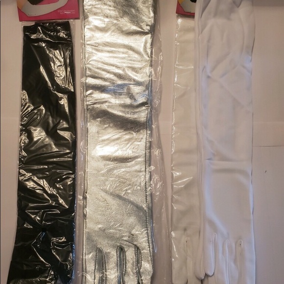 Accessories - White Elbow length gloves costume Accessories - White Elbow length gloves costume